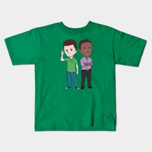 Shawn Spencer and Burton Guster Chibi Kids T-Shirt